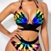 High Waisted Tie Dye Print Bikini Set -Rosewe Promotion Store 279205 P 1625810510625