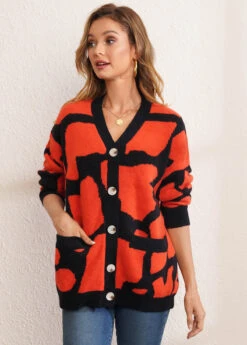 Long Sleeve Button Up Pocket Design Cardigan