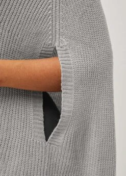 Solid Turtleneck 3/4 Sleeve Sweater Cape -Rosewe Promotion Store 283804 P 1634782696560