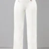 Double Breasted High Waisted Solid Pants -Rosewe Promotion Store 284540 P 16305756680860