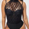 Mesh Stitching Polka Dot Black One Piece Swimwear -Rosewe Promotion Store 286636 P 16359347275210