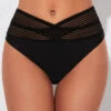 High Waisted Cross Strap Black Swimwear Panty -Rosewe Promotion Store 286957 P 16371438653650
