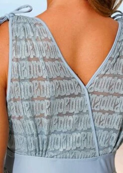 Lace Dusty Blue Wide Strap Swimdress And Shorts -Rosewe Promotion Store 287109 P 16427544337344