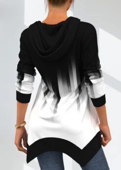 Asymmetric Hem Drawstring Detail White Hoodie -Rosewe Promotion Store 287208 P 1632979737454