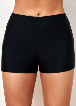 Black High Waisted Plus Size Swimwear Shorts -Rosewe Promotion Store 288529 P 164187152111200