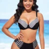 Mid Waist Spaghetti Strap Striped Bikini Set -Rosewe Promotion Store 288871 P 16371198826490