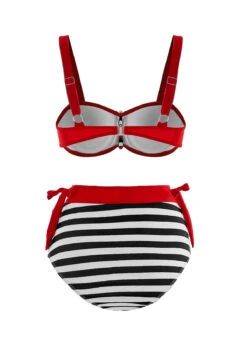 Color Block High Waisted Stripe Print Bikini Set -Rosewe Promotion Store 288879 P 16970176020336