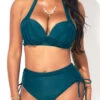 Mid Waist Peacock Blue Halter Bikini Set -Rosewe Promotion Store 288996 P 16418016307290
