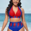 Geometric Print Royal Blue High Waisted Bikini Set -Rosewe Promotion Store 289000 P 16378970048320