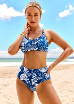 Tropical Print Lace Up High Waisted Bikini Set 9 Tropical Print Lace Up High Waisted Bikini Set -Rosewe Promotion Store 289951 P 16391334890373