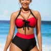 High Waisted Bowknot Color Block Bikini Set -Rosewe Promotion Store 290240 P 16383440367320
