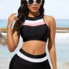 Mid Waist Black Contrast Bikini Set -Rosewe Promotion Store 290325 P 16425025312160