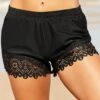 Laser Cut Out Black Mid Waist Swim Shorts -Rosewe Promotion Store 290418 P 16391191075180