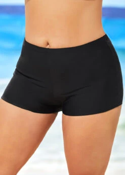 Black High Waisted Plus Size Swimwear Shorts -Rosewe Promotion Store 291652 P 16448379914942