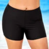 Black Plus Size High Waisted Swimwear Shorts 2 Black Plus Size High Waisted Swimwear Shorts -Rosewe Promotion Store 291653 P 16733127377970