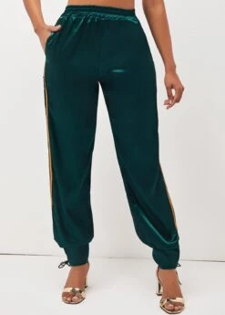 Lace Up Side Slit Dark Green Pants -Rosewe Promotion Store 292156 P 16383551476803