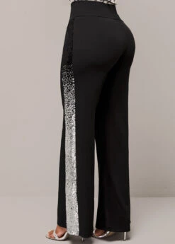 Black Ombre Sequin High Waisted Pants