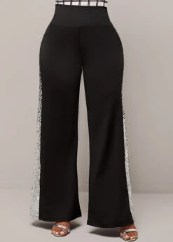 Black Ombre Sequin High Waisted Pants 7 Black Ombre Sequin High Waisted Pants -Rosewe Promotion Store 292419 P 16384420689960
