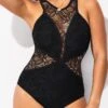 Black Lace Up Back One Piece Swimwear -Rosewe Promotion Store 292555 P 16431633896230