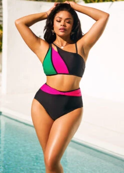 Black High Waisted Contrast Bikini Set -Rosewe Promotion Store 292557 P 16430771355934