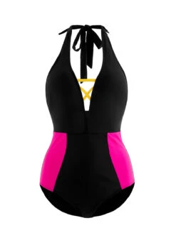Contrast Cross Strap Black One Piece Swimwear 16 Contrast Cross Strap Black One Piece Swimwear -Rosewe Promotion Store 292628 P 16970153373625