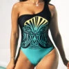 Black Tribal Print Wide Strap One Piece Swimwear -Rosewe Promotion Store 292752 P 16970154627200