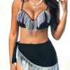 High Waisted Black Tie Side Tassel Bikini Set -Rosewe Promotion Store 293182 P 16400863566710