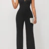 Black Criss Cross Neck Sleeveless Jumpsuit -Rosewe Promotion Store 293215 P 16432795453490