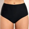 High Waisted Elastic Detail Black Swimwear Panty -Rosewe Promotion Store 293407 P 164187152129300