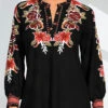 Black Tribal Print Long Sleeve Blouse -Rosewe Promotion Store 293718 P 1639034116604
