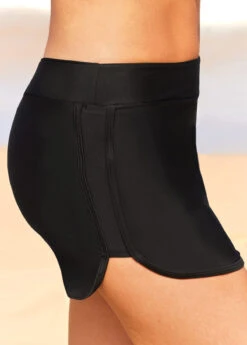 Double Slit Mid Waist Black Pantskirt -Rosewe Promotion Store 294481 P 16424212938303