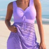 Lace Stitching Light Purple Cross Strap Swimdress And Shorts 2 Lace Stitching Light Purple Cross Strap Swimdress And Shorts -Rosewe Promotion Store 294992 P 1640669320350