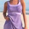 Light Purple Cross Strap Swimdress And Shorts -Rosewe Promotion Store 295128 P 1641370400873