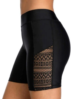 Hollow Out Mid Waist Black Swim Shorts -Rosewe Promotion Store 295832 P 1644387017692