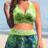 Paisley Print Green Plus Size High Waisted Bikini Set -Rosewe Promotion Store 296080 P 1642572134074