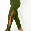 Army Green Side Slit Drawstring Waist Pants -Rosewe Promotion Store 297294 P 16444593629890