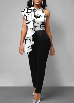 Flounce Abstract Art Print Color Block Jumpsuit -Rosewe Promotion Store 297524 P 1644813845409