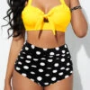 High Waisted Yellow Stringy Selvedge Bikini Set -Rosewe Promotion Store 297684 P 1645862283529