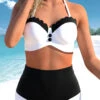 Black High Waisted Retro Contrast Bikini Set -Rosewe Promotion Store 298769 P 1646726120958