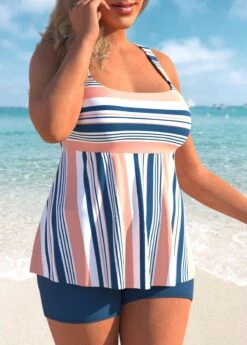 Striped Multi Color Wide Strap Tankini Set -Rosewe Promotion Store 299219 P 1646290227611 1