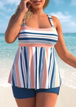 Striped Multi Color Wide Strap Tankini Set -Rosewe Promotion Store 299219 P 1646290227950 1