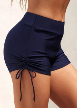 Tie Side Mid Waisted Navy Swim Shorts -Rosewe Promotion Store 299261 P 16473936640702