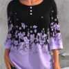 Ombre Floral Print Light Purple T Shirt -Rosewe Promotion Store 299281 P 1646373543047