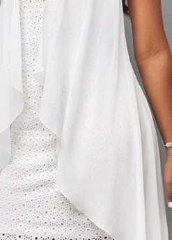 Plus Size White Cut Out High Low Dress -Rosewe Promotion Store 299937 P 16811917810877