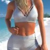 Mid Waist Glitter Fabric Light Grey Bikini Set 2 Mid Waist Glitter Fabric Light Grey Bikini Set -Rosewe Promotion Store 300430 P 1649229732415
