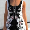 Floral Print Faux Two Piece Color Block Tank Top 2 Floral Print Faux Two Piece Color Block Tank Top -Rosewe Promotion Store 303149 P 1655116302632