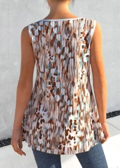 Multi Color Decorative Button Graffiti Print Tank Top 6 Multi Color Decorative Button Graffiti Print Tank Top -Rosewe Promotion Store 303535 P 1651220350836