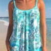 Cyan Tribal Paisley Print Bowknot Tankini Set -Rosewe Promotion Store 304829 P 1652355588428