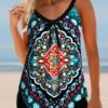 Tribal Print Bowknot Multi Color Tankini Top-No Bottom -Rosewe Promotion Store 305919 P 1654854635648