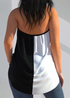Sleeveless Black Cross Halter Contrast Tank Top -Rosewe Promotion Store 306043 P 1653627827413